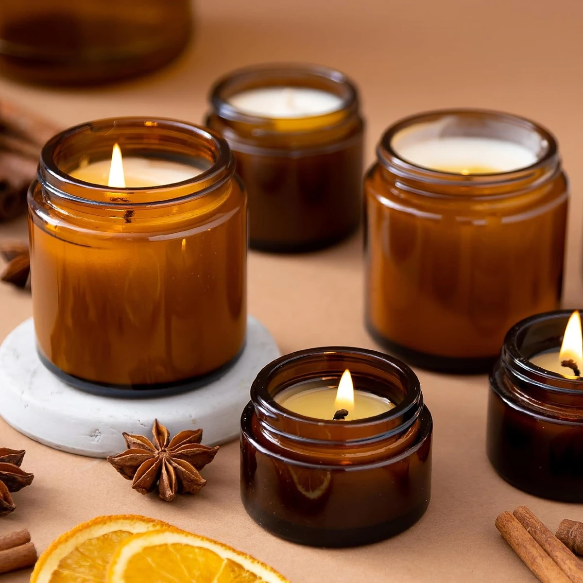 Glass Candle Jars, 4oz Amber R - Amber Jar Candle 리뷰 및 가격