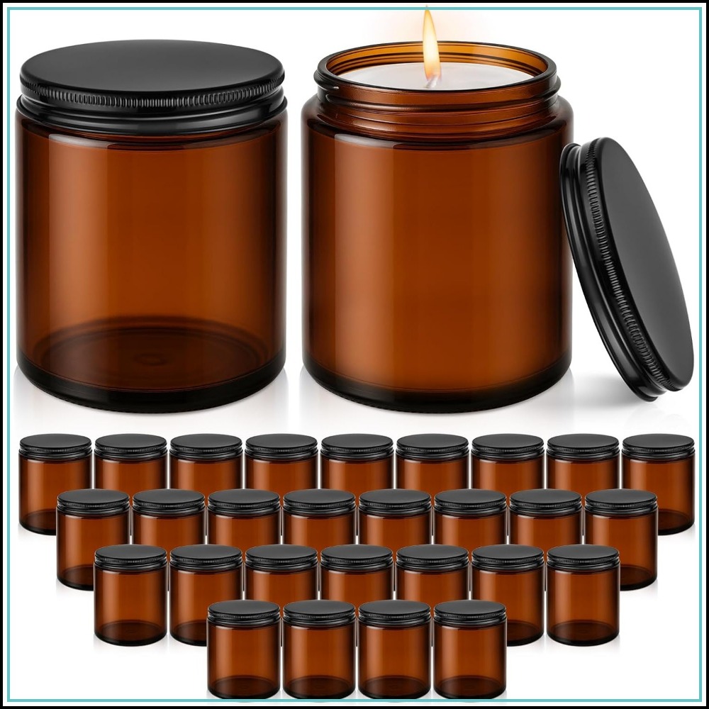 30 Pcs 8oz Amber Glass Jars wi - Amber Jar Candle 리뷰 및 가격
