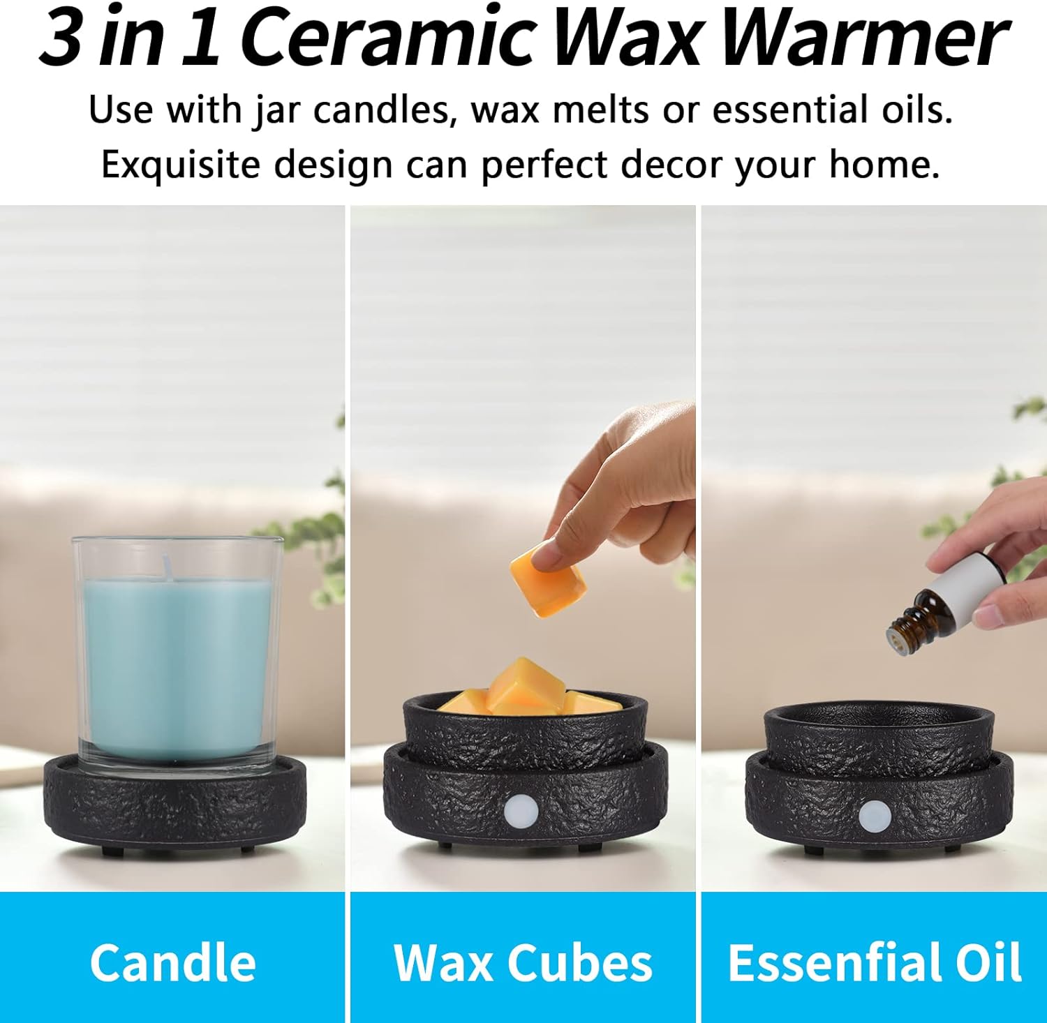 Ceramic Wax Melt Warmer, 3-in- - Home Fragrance Wax Melts 리뷰 및 가격