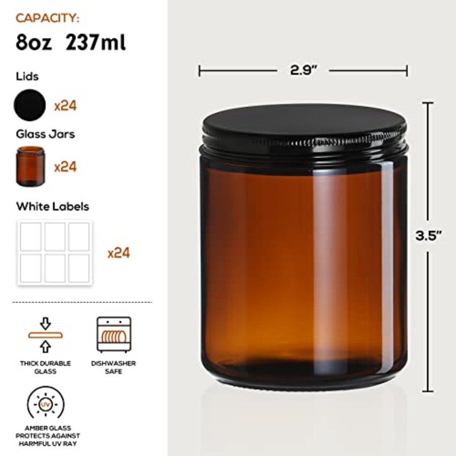 Pack, 8 OZ Thick Amber Candle  - Amber Jar Candle 리뷰 및 가격