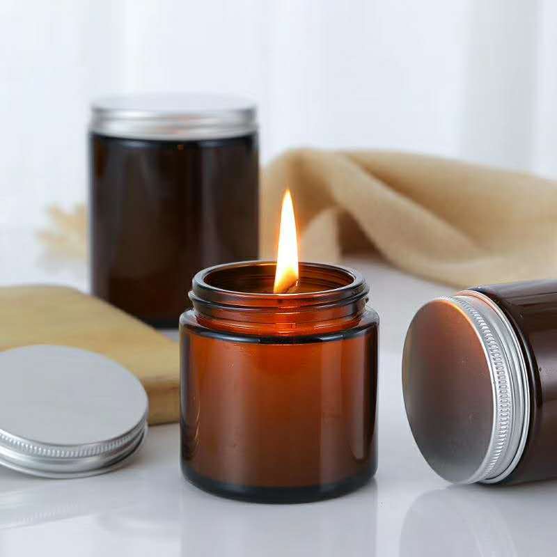 6pc 100/250ml Amber Glass Cand - Amber Jar Candle 리뷰 및 가격