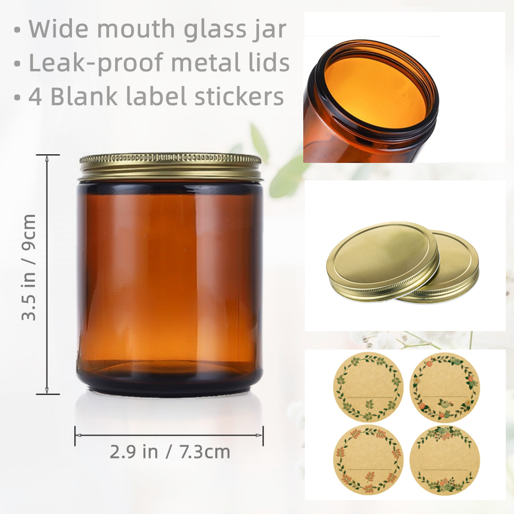Empty Candle Jars, 8oz Amber G - Amber Jar Candle 리뷰 및 가격