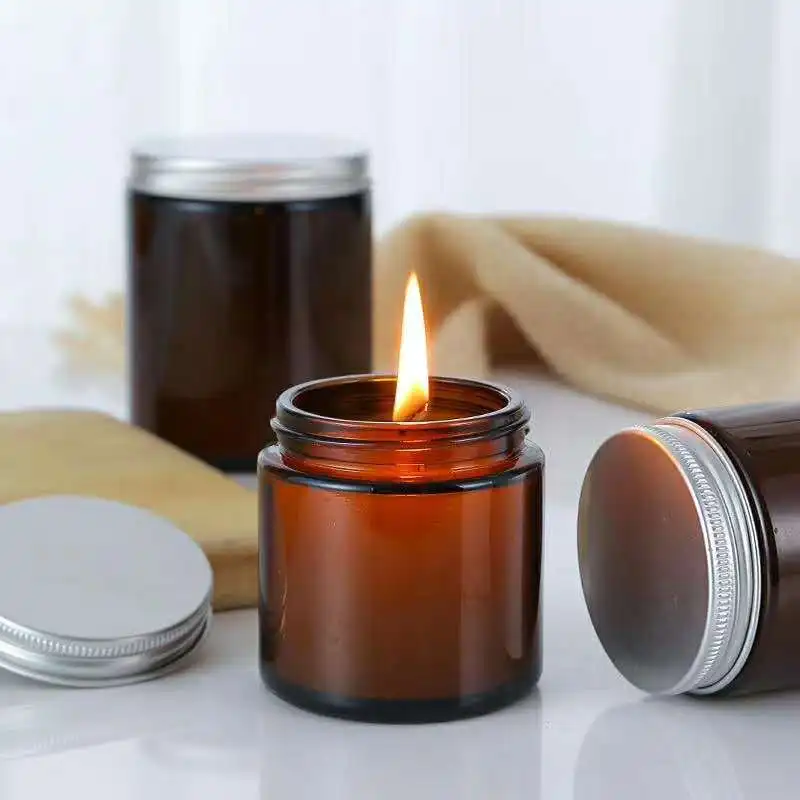 6pc 100/250ml Amber Glass Cand - Amber Jar Candle 리뷰 및 가격