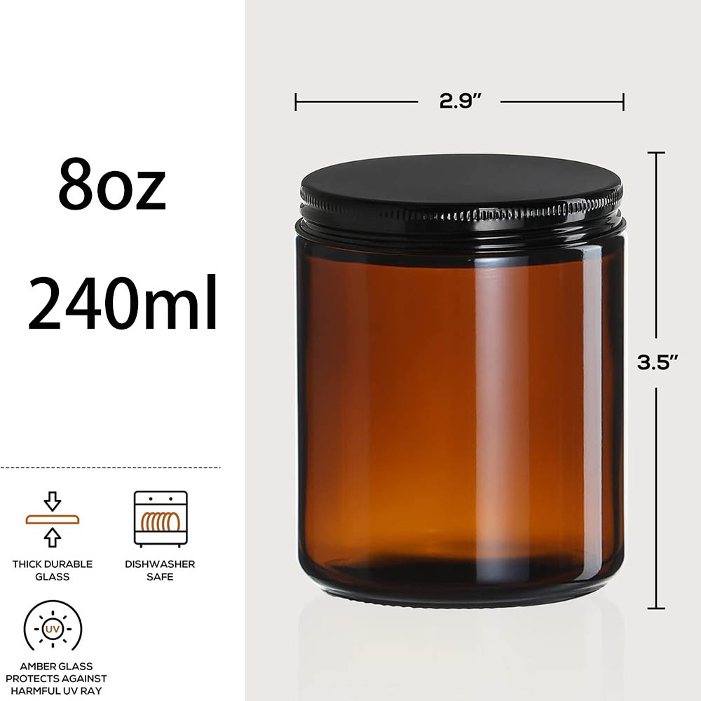 8oz Amber Glass Jars with Blac - Amber Jar Candle 리뷰 및 가격