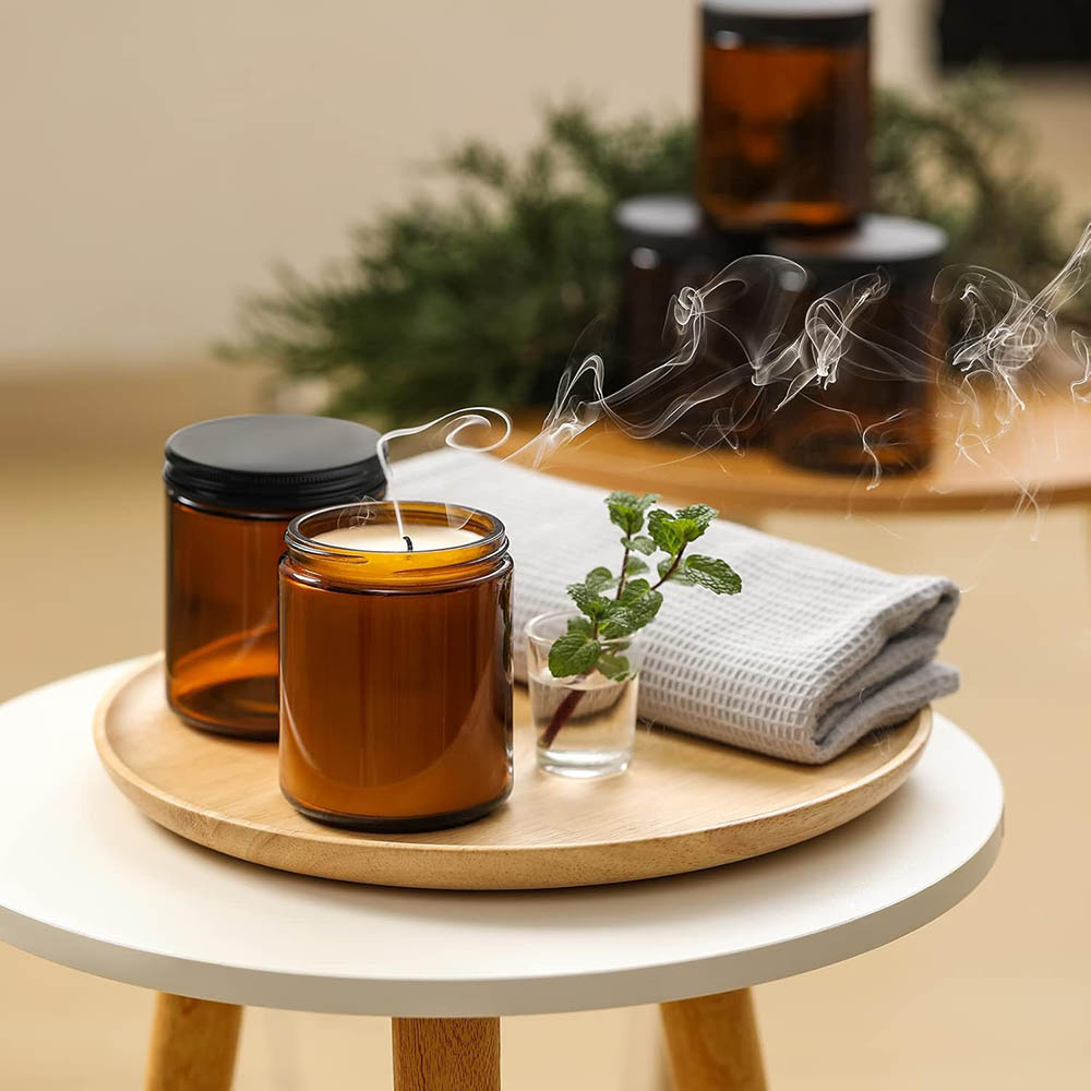 8oz Amber Glass Jars with Blac - Amber Jar Candle 리뷰 및 가격