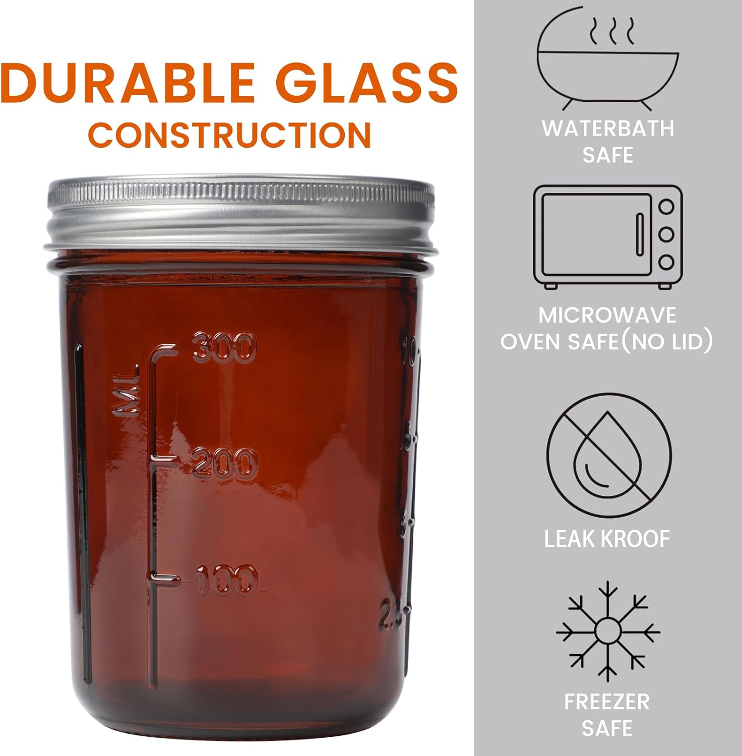 Amber Glass    Jars 16oz - 6 P - Amber Jar Candle 리뷰 및 가격