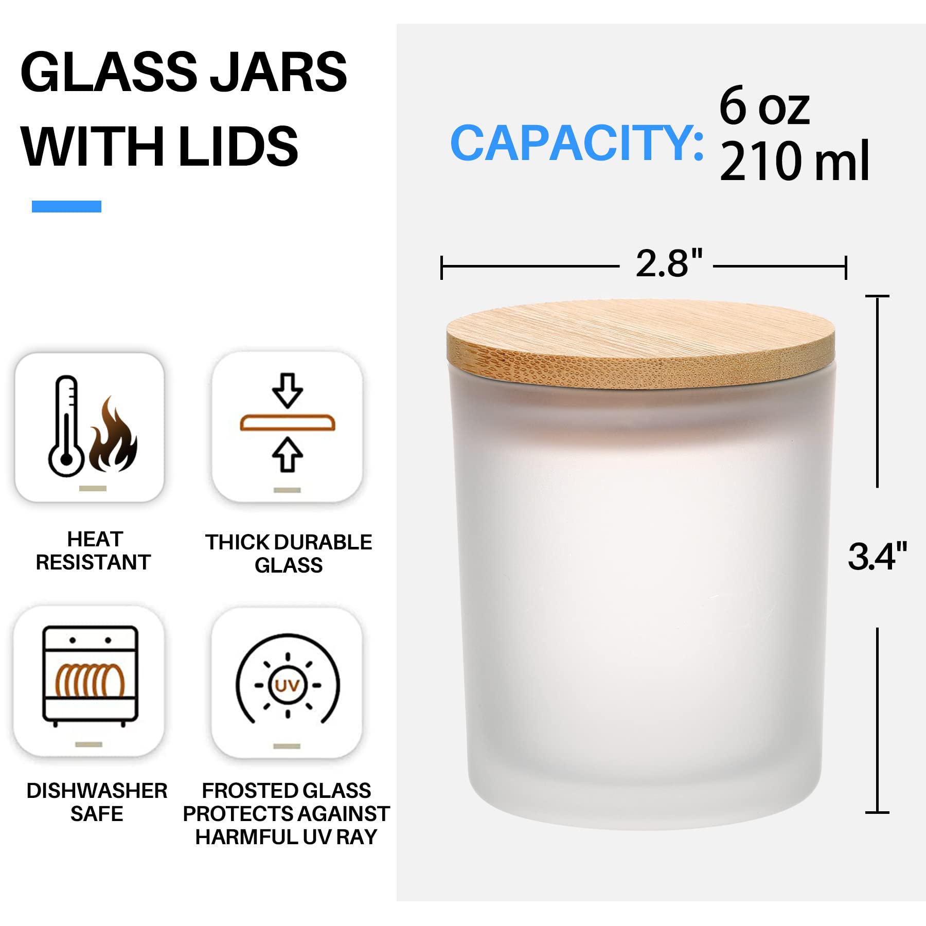 6-Pack 6OZ Frosted Amber Glass - Amber Jar Candle 리뷰 및 가격
