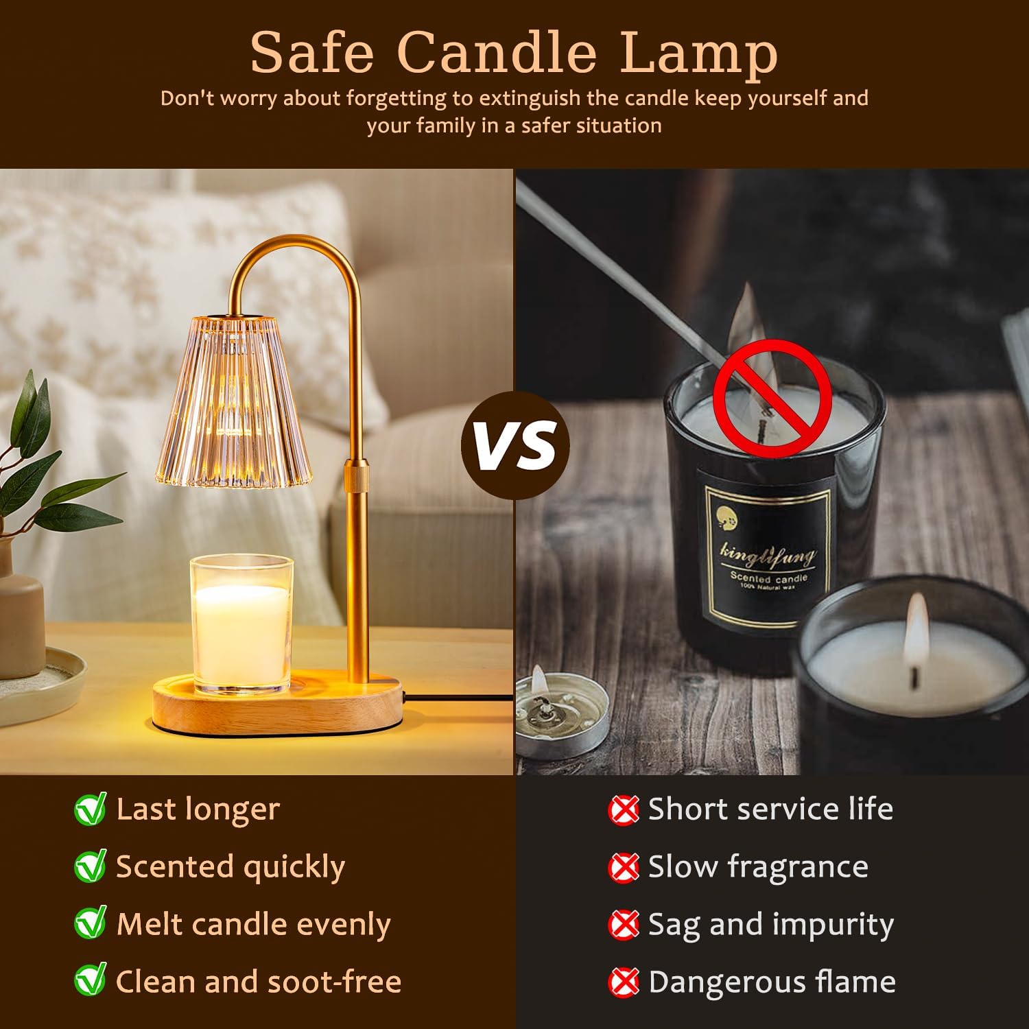 Candle Warmer Lamp with Timer  - Amber Jar Candle 리뷰 및 가격