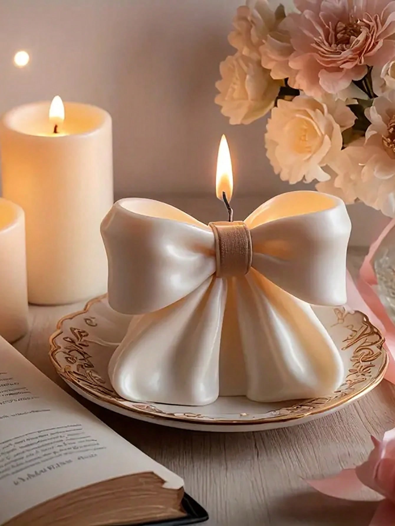 1pc Bow scented Candle, 3D Bow - Home Fragrance Wax Melts 리뷰 및 가격